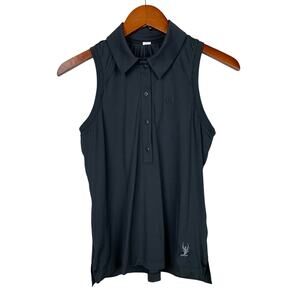 Lululemon Sleeveless Polo Shirt Quick Dry Black Active Top Women's 6 Tennis Golf